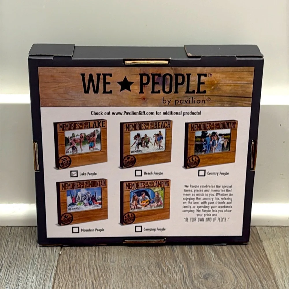 WE People Memories Are Made at the Lake Rustic Wooden Photo Frame Holds 4”x6” - Picture 4 of 7